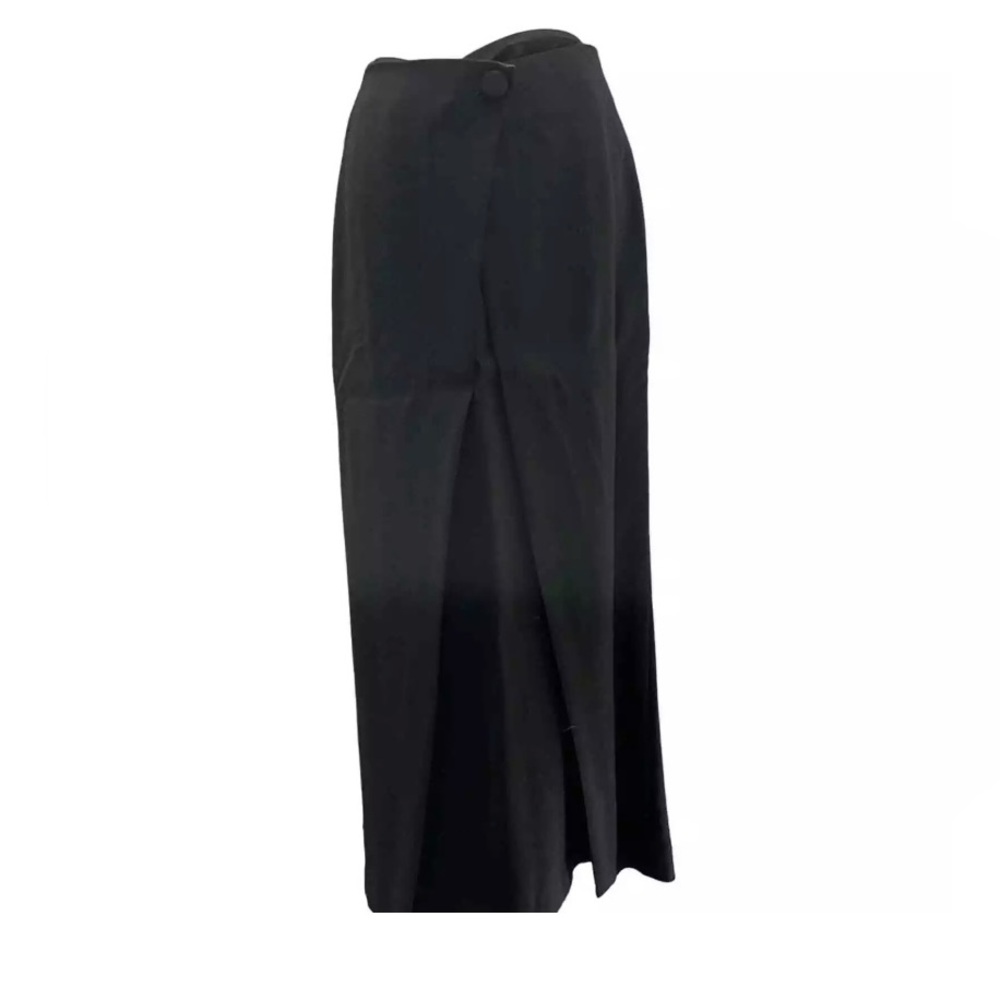 Massimo Dutti Blak long Drap Pencil  skirt Button detail NWT  SZ 6